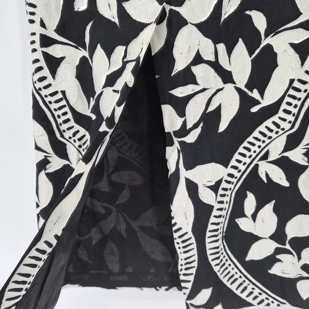 Parker Kiley Straight Midi Cotton Linen Blend Boho‎ Skirt Sz8 - Picture 12 of 13